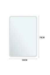 Living and Home Modern Beveled Edge Frameless Rounded Rectangle Wall Mirror in Silver - Size: Large - thumbnail 6