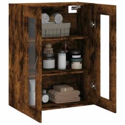 Berkfield Home Wall Mounted Cabinet Smoked Oak 69.5x34x90 cm Engineered Wood in Brown - thumbnail 5