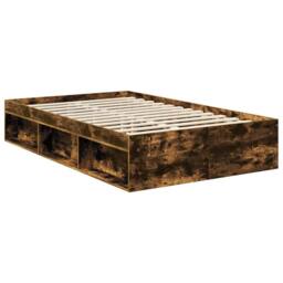 Berkfield Home Bed Frame Smoked Oak 120 x 200 cm Solid Pine Wood in Brown - thumbnail 5