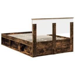 Berkfield Home Bed Frame Smoked Oak 120 x 200 cm Solid Pine Wood in Brown - thumbnail 9