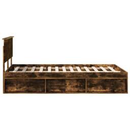 Berkfield Home Bed Frame Smoked Oak 120 x 200 cm Solid Pine Wood in Brown - thumbnail 8