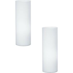 Loops 2 PACK Table Lamp Colour Shade White Glass Opal Matt In Line Switch E27 1x60W - thumbnail 1