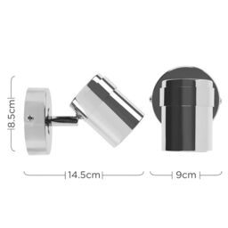 ValueLights Rosie Single Silver Indoor Wall Spotlight - thumbnail 5