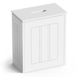VonHaus Holbrook Shaker Style Bathroom Storage Box with Lid in White - thumbnail 8