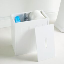 VonHaus Holbrook Shaker Style Bathroom Storage Box with Lid in White - thumbnail 3