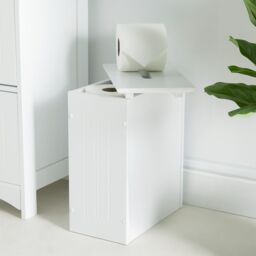 VonHaus Holbrook Shaker Style Bathroom Storage Box with Lid in White - thumbnail 2