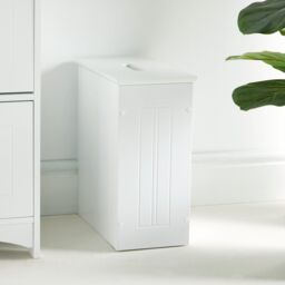 VonHaus Holbrook Shaker Style Bathroom Storage Box with Lid in White - thumbnail 4