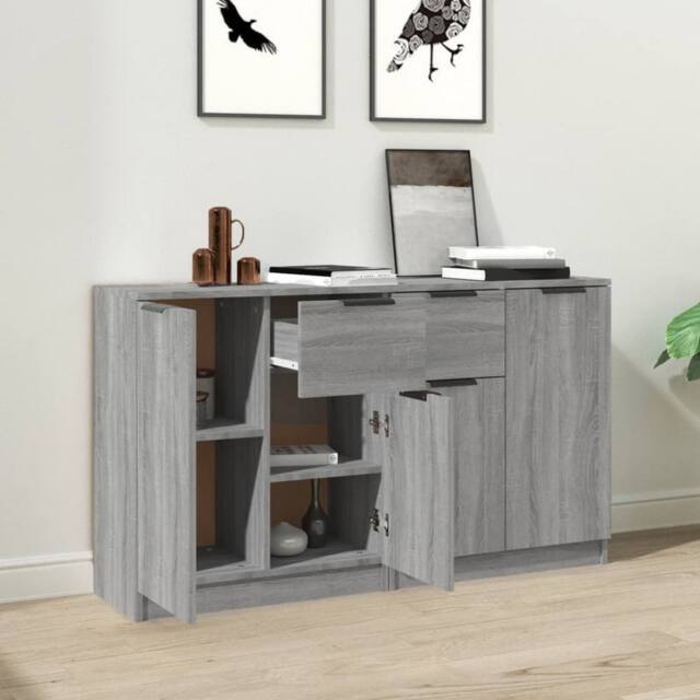 Berkfield Home Sideboards 2 pcs Grey Sonoma 60x30x70 cm Engineered Wood - Size: 60 x 30 x 70 cm - image 1