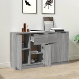 Berkfield Home Sideboards 2 pcs Grey Sonoma 60x30x70 cm Engineered Wood - Size: 60 x 30 x 70 cm - thumbnail 1