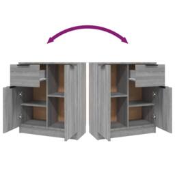 Berkfield Home Sideboards 2 pcs Grey Sonoma 60x30x70 cm Engineered Wood - Size: 60 x 30 x 70 cm - thumbnail 9