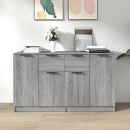 Berkfield Home Sideboards 2 pcs Grey Sonoma 60x30x70 cm Engineered Wood - Size: 60 x 30 x 70 cm - thumbnail 2