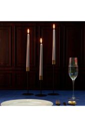 Deco Express Candles Set Classic Dripless Tapered Metallic Unscented 8 Hours Décor in Red - Size: 15 Pack - thumbnail 2
