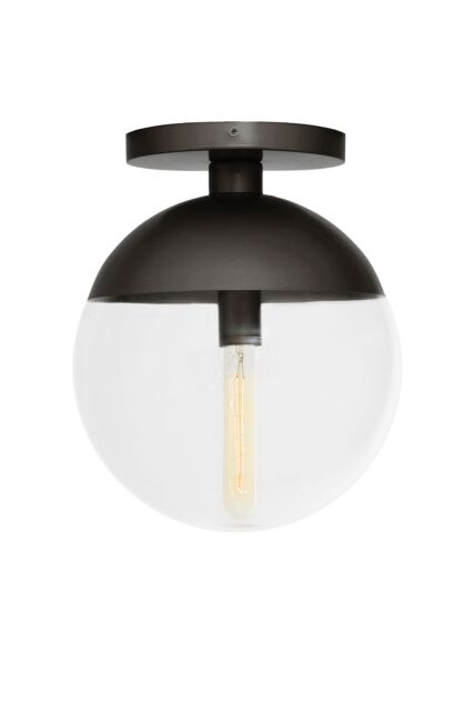 Orsina Chrome Finish Ceiling Light, Hanging Light With Transparent Glass Globe, Nordic-Inspired Lighting For Rooms in Black - image 1