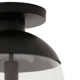 Orsina Chrome Finish Ceiling Light, Hanging Light With Transparent Glass Globe, Nordic-Inspired Lighting For Rooms in Black - thumbnail 3