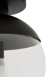 Orsina Chrome Finish Ceiling Light, Hanging Light With Transparent Glass Globe, Nordic-Inspired Lighting For Rooms in Black - thumbnail 5