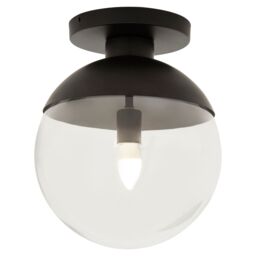 Orsina Chrome Finish Ceiling Light, Hanging Light With Transparent Glass Globe, Nordic-Inspired Lighting For Rooms in Black - thumbnail 2