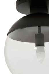 Orsina Chrome Finish Ceiling Light, Hanging Light With Transparent Glass Globe, Nordic-Inspired Lighting For Rooms in Black - thumbnail 4