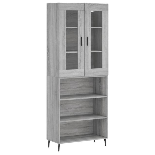 Berkfield Home Highboard Grey Sonoma 69.5x34x180 cm Engineered Wood - image 1