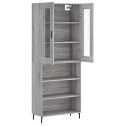 Berkfield Home Highboard Grey Sonoma 69.5x34x180 cm Engineered Wood - thumbnail 4