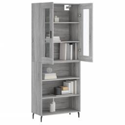 Berkfield Home Highboard Grey Sonoma 69.5x34x180 cm Engineered Wood - thumbnail 3