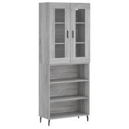 Berkfield Home Highboard Grey Sonoma 69.5x34x180 cm Engineered Wood - thumbnail 1