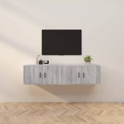 Berkfield Home Classic Wall-mounted TV Cabinets 2 pcs Grey Sonoma 80x34.5x40 cm - thumbnail 2