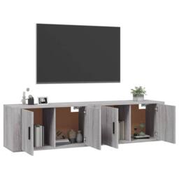 Berkfield Home Classic Wall-mounted TV Cabinets 2 pcs Grey Sonoma 80x34.5x40 cm - thumbnail 1
