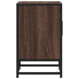 Berkfield Home Bedside Cabinet Brown Oak 40x31x50 cm Engineered Wood & Metal - Size: 40 x 31 x 50 cm - thumbnail 6