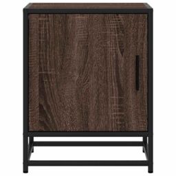 Berkfield Home Bedside Cabinet Brown Oak 40x31x50 cm Engineered Wood & Metal - Size: 40 x 31 x 50 cm - thumbnail 5