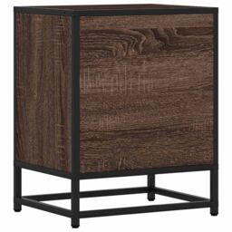 Berkfield Home Bedside Cabinet Brown Oak 40x31x50 cm Engineered Wood & Metal - Size: 40 x 31 x 50 cm - thumbnail 7