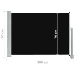 Berkfield Home Patio Retractable Side Awning 80x300 cm Black - thumbnail 9