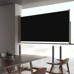Berkfield Home Patio Retractable Side Awning 80x300 cm Black - thumbnail 2