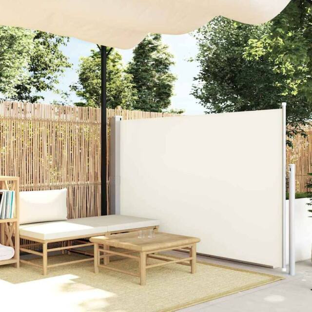 Berkfield Home Patio Retractable Side Awning 140x500 cm Cream in Beige - image 1