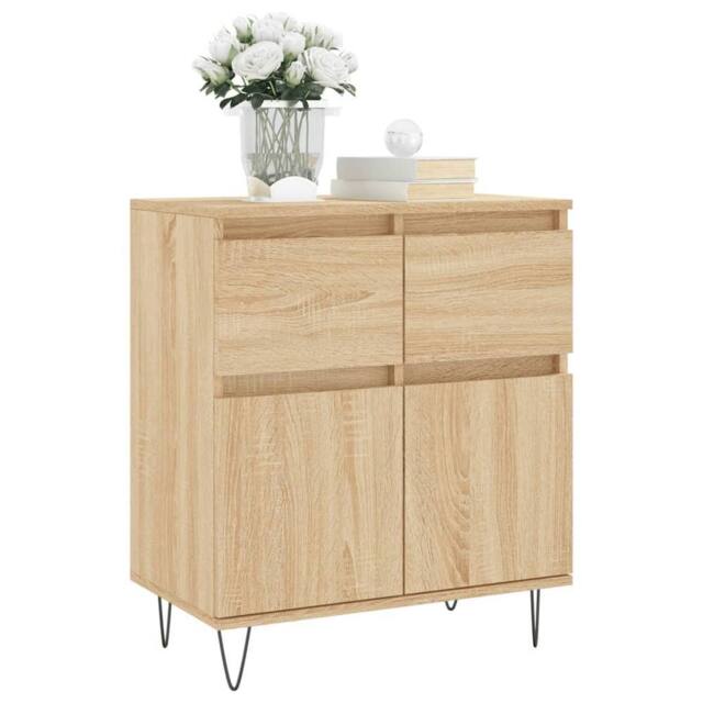 Berkfield Home Sideboard Sonoma Oak 60x35x70 cm Engineered Wood in Light Tan - Size: 60 x 35 x 70 cm - image 1
