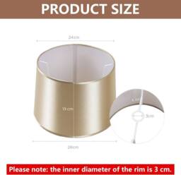 Voltico Satin Table Lamp Shade Classic Decorative Lampshade (No Base) in White - thumbnail 2