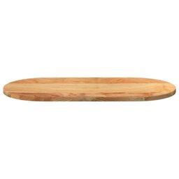 Berkfield Home Table Top Light Brown 80x40x2 cm Solid Wood Oak Oval - Size: 80 x 40 x 2 cm - thumbnail 5
