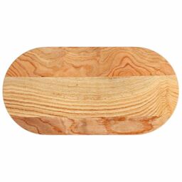 Berkfield Home Table Top Light Brown 80x40x2 cm Solid Wood Oak Oval - Size: 80 x 40 x 2 cm - thumbnail 2
