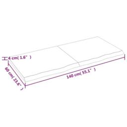 Berkfield Home Beautiful Wall Shelf Light Brown 140x60x(2-4) cm Treated Solid Wo - thumbnail 9