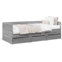 Berkfield Home Daybed with Drawers without Mattress Grey Sonoma 90x190 cm Single