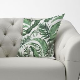 Warren Reed - Designer Trendy Tropical Leaves Cushions in Green - Size: 60 cm x 60 cm - thumbnail 3