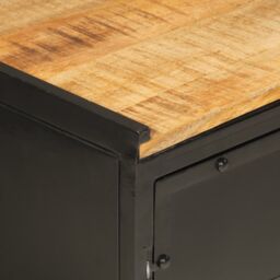 Berkfield Home Bathroom Sink Cabinet 55x35x60 cm Iron & Solid Wood Mango in Brown - Size: 55 x 35 x 60 cm - thumbnail 6