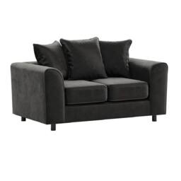 Furniture 786 Plush Velvet 3+2 Seater Sofa Set in Black - thumbnail 3