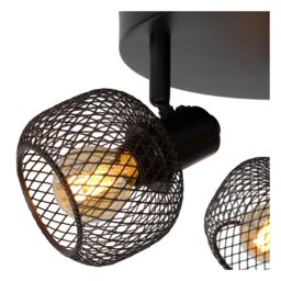 Lucide 'MAREN' Dimmable Rotatable Stylish Retro Ceiling Spotlight 3xE14 in Black - thumbnail 5