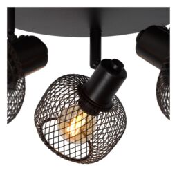 Lucide 'MAREN' Dimmable Rotatable Stylish Retro Ceiling Spotlight 3xE14 in Black - thumbnail 4