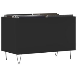 Berkfield Home Record Cabinet Black 74.5x38x48 cm Engineered Wood - thumbnail 3