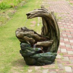 Teamson Home 82cm Forest Stream Style Outdoor Garden Fountain LED Lighting, Grey - thumbnail 3