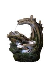 Teamson Home 82cm Forest Stream Style Outdoor Garden Fountain LED Lighting, Grey