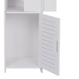 Living and Home Free Standing Bathroom Corner Storage Cabinet with Shelf in White - thumbnail 9