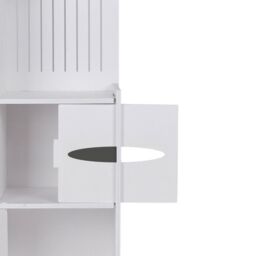 Living and Home Free Standing Bathroom Corner Storage Cabinet with Shelf in White - thumbnail 7