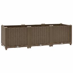 Berkfield Home Raised Bed 120x40x38 cm Polypropylene in Brown - Size: 120 x 40 x 38 cm - thumbnail 3